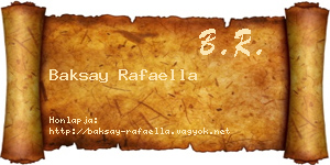Baksay Rafaella névjegykártya